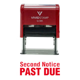Red Second Notice Past Due Self Inking Rubber Stamp