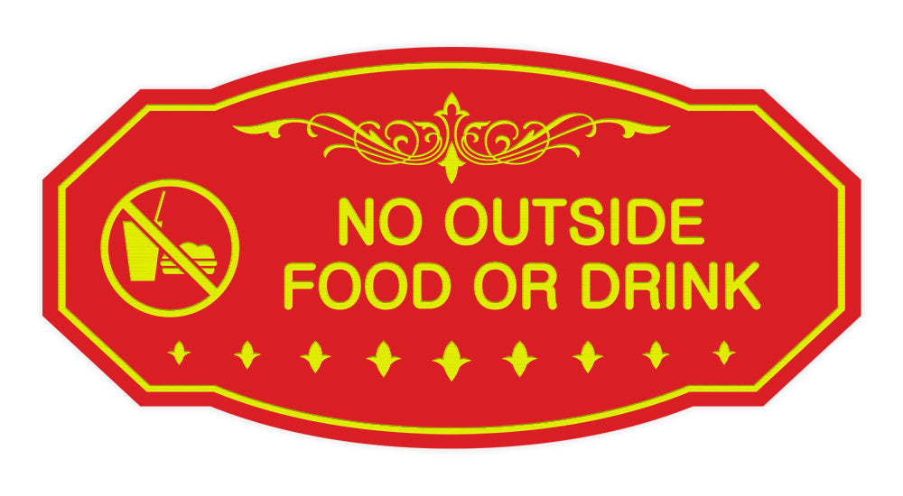 Victorian No Outside Food Or Drink Sign