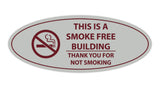 Oval THIS IS A SMOKE FREE BUILDING THANK YOU FOR NOT SMOKING Sign