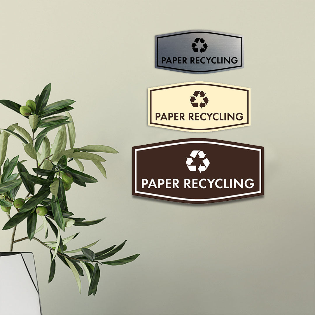 Fancy Paper Recycling Wall or Door Sign – All Quality