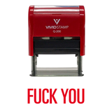 Red Fuck You Novelty Self-Inking Office Rubber Stamp