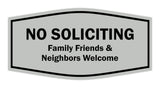 Fancy No Soliciting Family Friends & Neighbors Welcome Wall or Door Sign