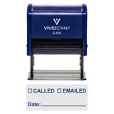 Blue Called Emailed With Date Line Self-Inking Office Rubber Stamp