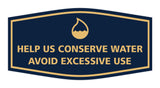 Signs ByLITA Fancy Help Us Conserve Water Avoid Excessive Use Sign