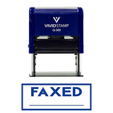 Blue Faxed Self-Inking Office Rubber Stamp