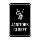 Signs ByLITA Portrait Round Janitors Closet Sign with Adhesive Tape, Mounts On Any Surface, Weather Resistant, Indoor/Outdoor Use