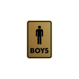 Signs ByLITA Portrait Round Boys (male bathroom icon) Sign with Adhesive Tape, Mounts On Any Surface, Weather Resistant, Indoor/Outdoor Use