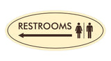 Signs ByLITA Oval Restrooms Left Arrow Sign