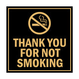 Signs ByLITA Square Thank You For Not Smoking Sign with Adhesive Tape, Mounts On Any Surface, Weather Resistant, Indoor/Outdoor Use