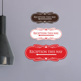 Designer Reception This Way Left Arrow Wall or Door Sign