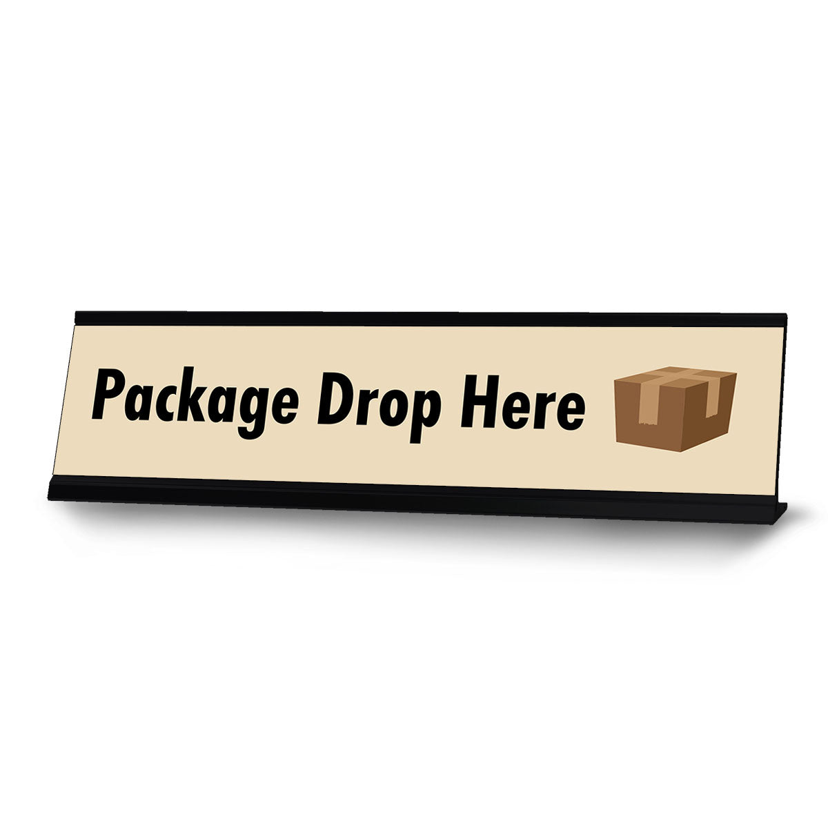 Package Drop Here, Standard Desk Sign (2 x 8")