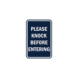 Portrait Round please knock before entering Sign with Adhesive Tape, Mounts On Any Surface, Weather Resistant