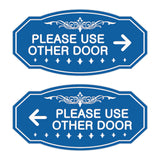 Victorian Please Use Other Door Sign Set