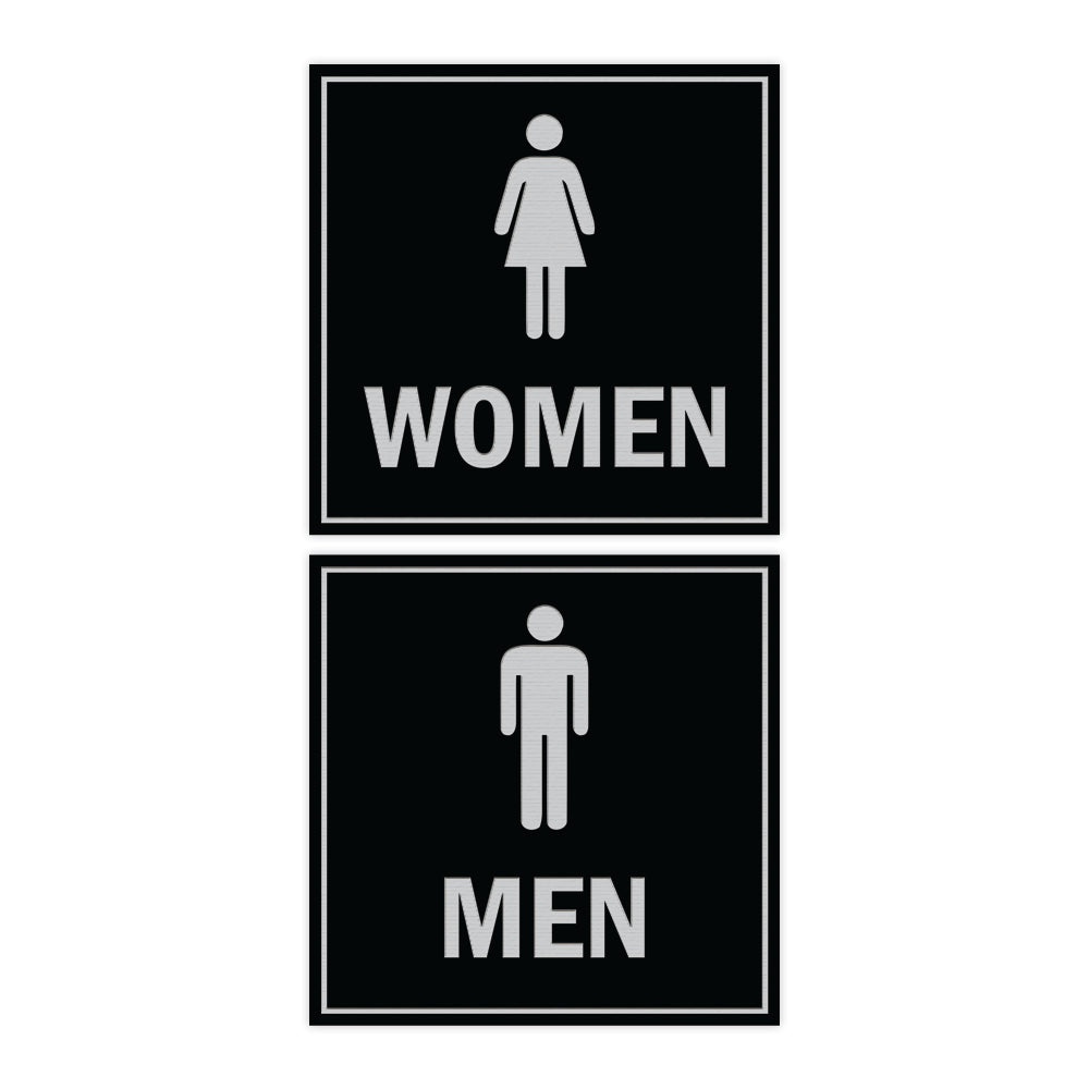 Square men women sign set with Adhesive Tape, Mounts On Any Surface, Weather Resistant