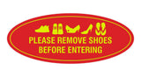 Oval Please Remove Shoes Before Entering Sign