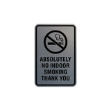 Portrait Round Absolutely No Indoor Smoking Thank You Sign