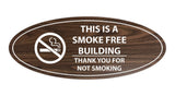 Oval THIS IS A SMOKE FREE BUILDING THANK YOU FOR NOT SMOKING Sign