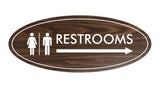Signs ByLITA Oval Restrooms Right Arrow Sign