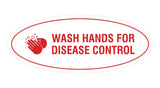 Oval Wash Hands For Disease Control Sign