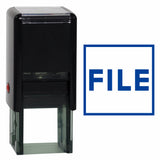 Blue Square FILE Self Inking Rubber Stamp