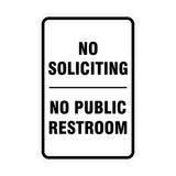 Portrait Round No Soliciting No Public Restroom Sign