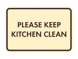 Classic Framed Please Keep Kitchen Clean Wall or Door Sign