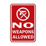 Portrait Round No Weapons Allowed Sign