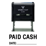 Paid Cash With Date Line Self Inking Rubber Stamp