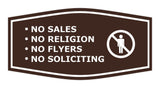 Fancy No Sales, No Religion, No Flyers, No Soliciting Wall or Door Sign