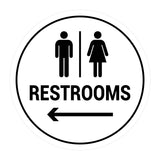 Signs ByLITA Circle Restrooms Left Arrow Sign