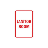 Portrait Round Janitor Room Sign with Adhesive Tape, Mounts On Any Surface, Weather Resistant