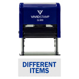 Blue DIFFERENT ITEMS Self-Inking Office Rubber Stamp