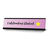 Outstanding Student, Purple Star Desk Sign 2 x 8