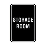 Black / Silver Portrait Round Storage Room Sign