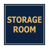 Navy Blue / Gold Signs ByLITA Square Storage Room Sign