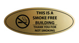 Oval THIS IS A SMOKE FREE BUILDING THANK YOU FOR NOT SMOKING Sign