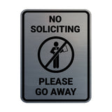 Portrait Round No Soliciting Please Go Away Wall or Door Sign