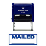Blue Mailed Self-Inking Office Rubber Stamp