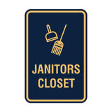 Signs ByLITA Portrait Round Janitors Closet Sign with Adhesive Tape, Mounts On Any Surface, Weather Resistant, Indoor/Outdoor Use