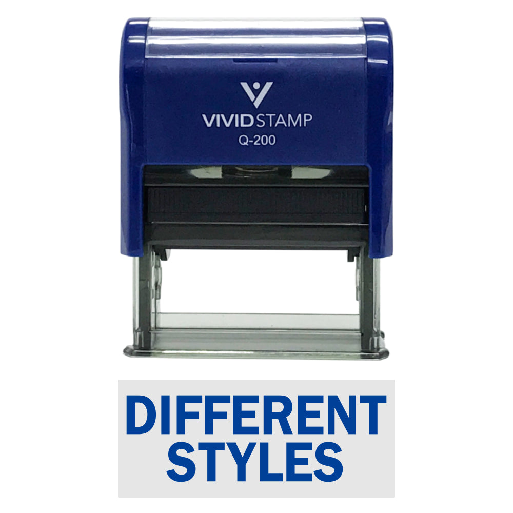 Blue DIFFERENT STYLES Self-Inking Office Rubber Stamp