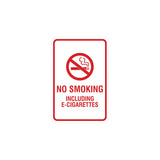 Signs ByLITA Portrait Round No Smoking Including E-Cigarettes Sign with Adhesive Tape, Mounts On Any Surface, Weather Resistant, Indoor/Outdoor Use