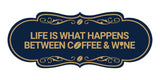 Designer Life is What Happens Between Coffee & Wine Wall or Door Sign