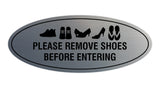 Oval Please Remove Shoes Before Entering Sign