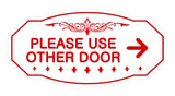 Victorian Please Use Other Door Right Arrow Sign