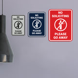 Portrait Round No Soliciting Please Go Away Wall or Door Sign