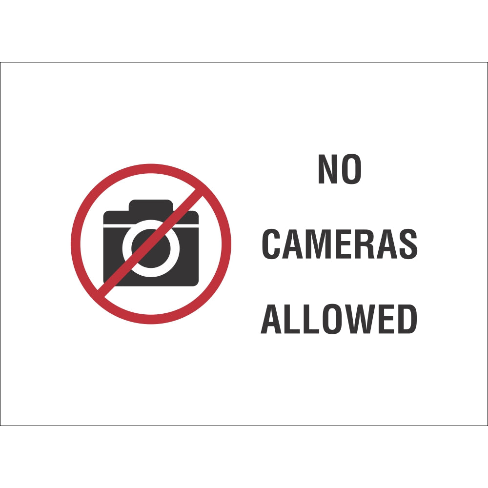 No Cameras Allowed | 9 x 12 Plastic Sign