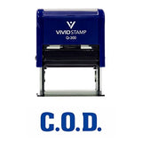 Blue C.O.D. Self Inking Rubber Stamp