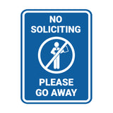 Portrait Round No Soliciting Please Go Away Wall or Door Sign