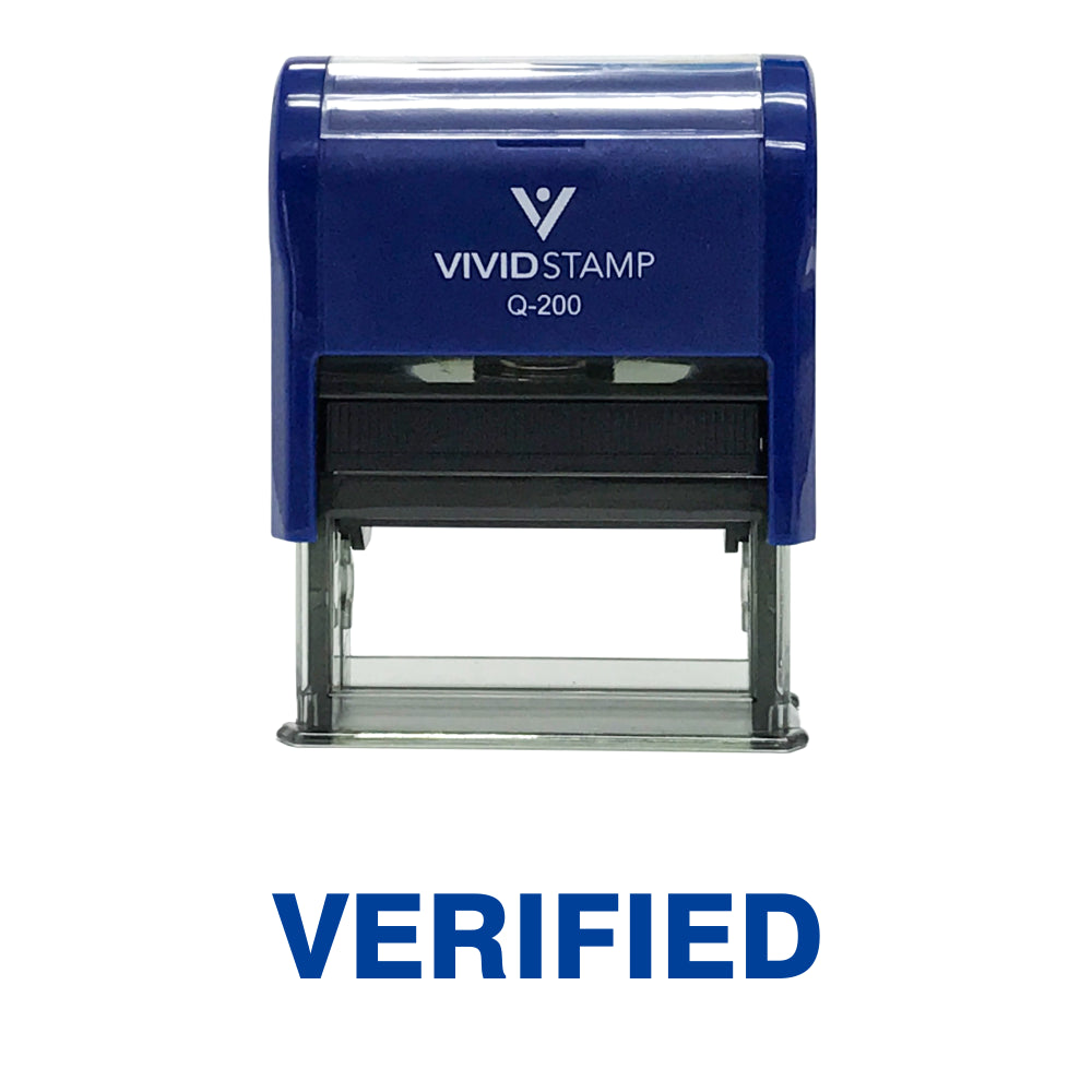 Blue Verified Self Inking Rubber Stamp