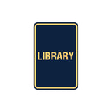 Portrait Round Library Sign with Adhesive Tape, Mounts On Any Surface, Weather Resistant
